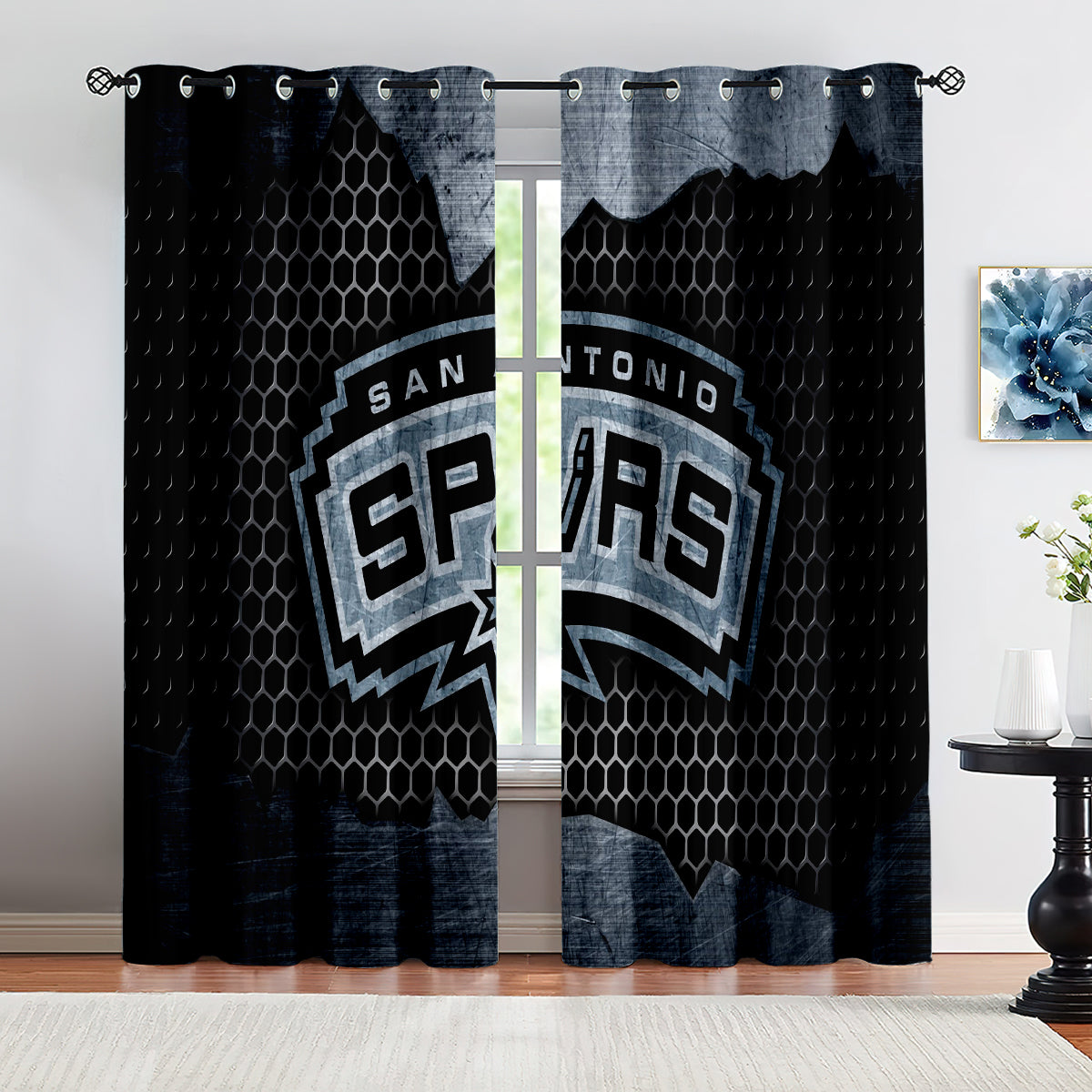 San Antonio Basketball Spurs Blackout Curtains Drapes For Window Treatment Set