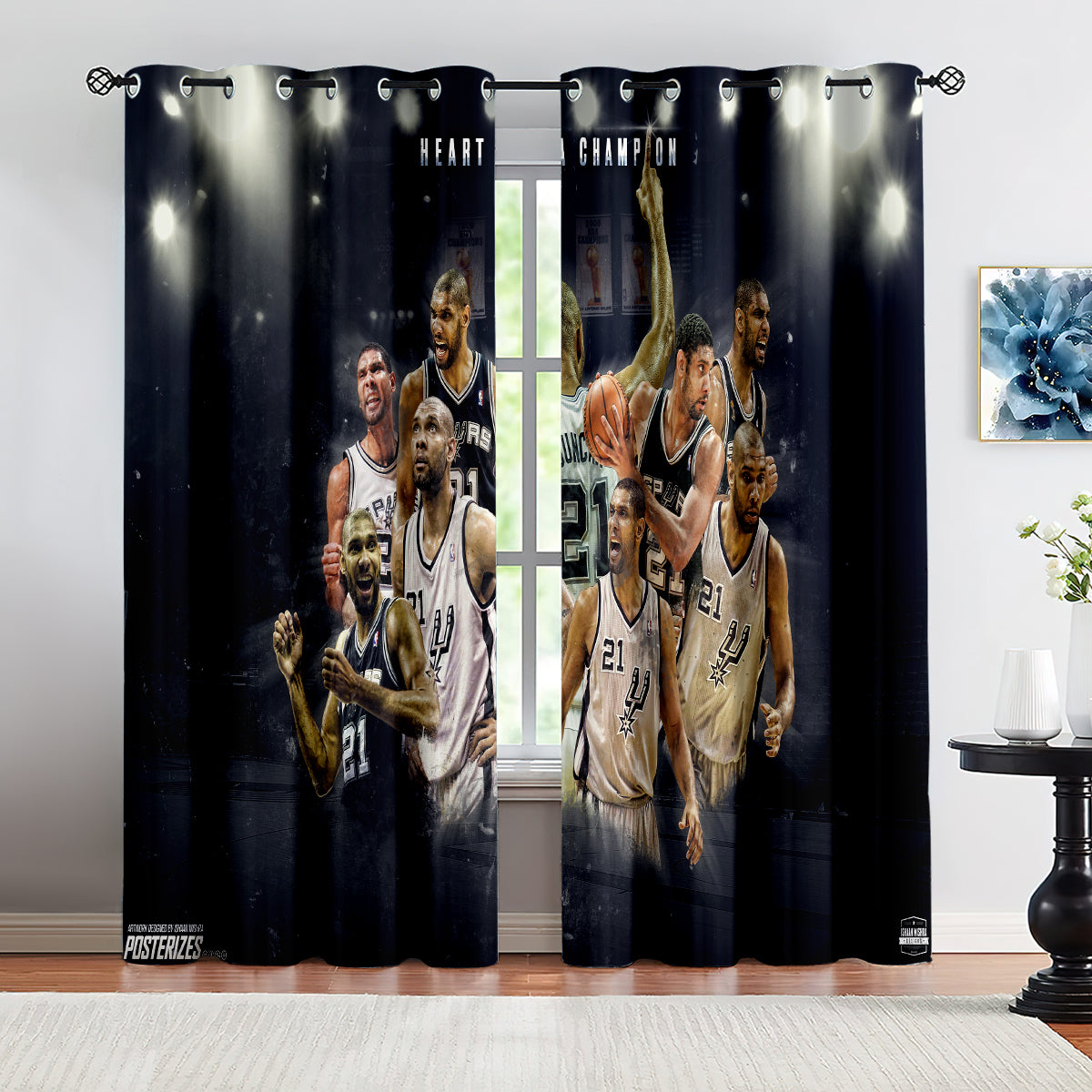 San Antonio Basketball Spurs Blackout Curtains Drapes For Window Treatment Set