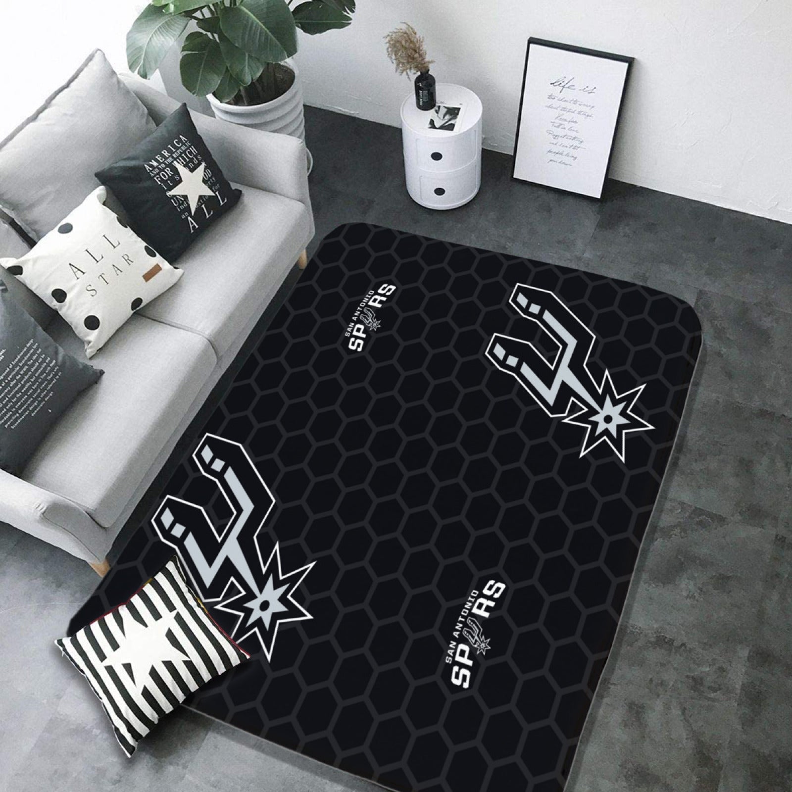 San Antonio Basketball Spurs Carpet Living Room Bedroom Mats Kitchen Bathroom Rug