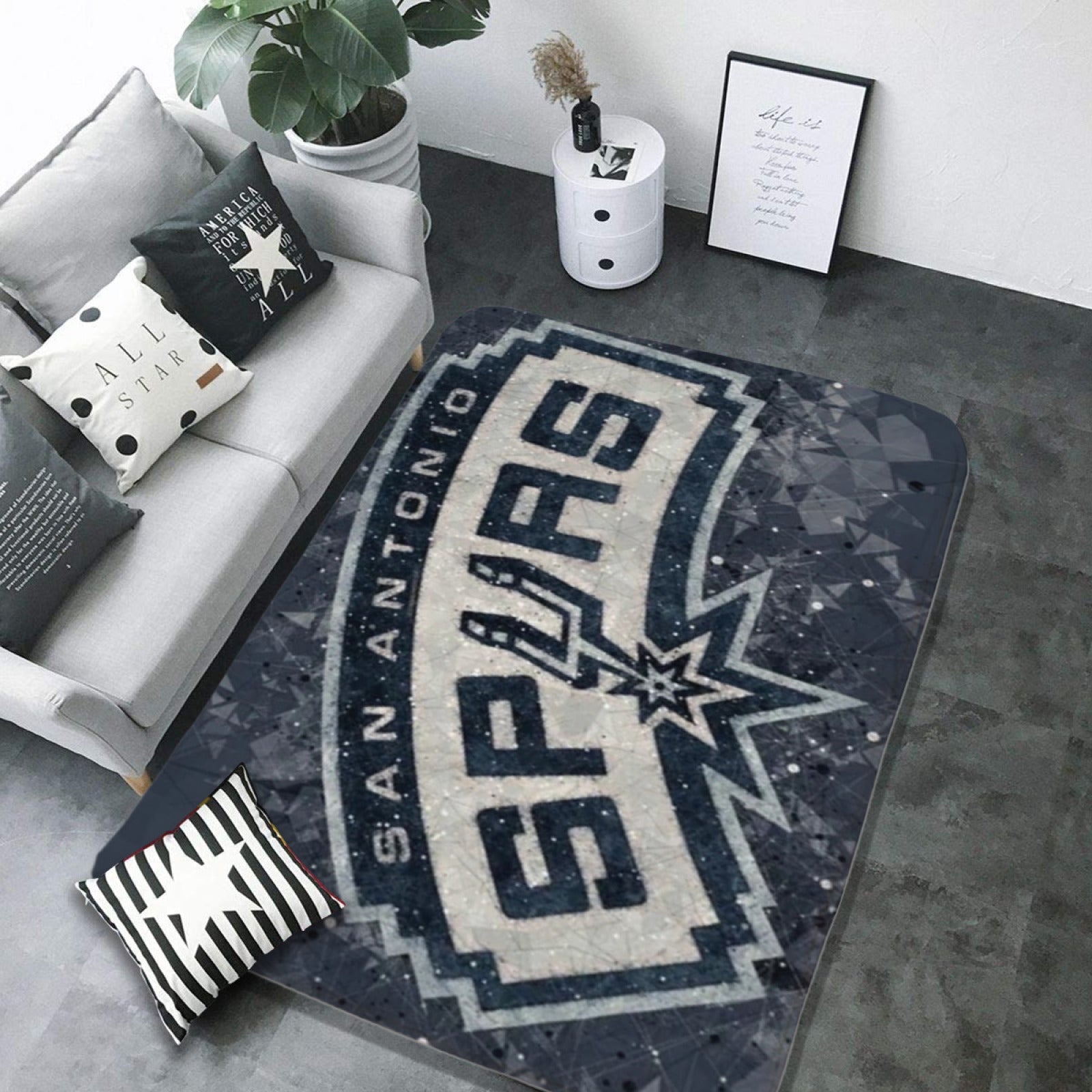 San Antonio Basketball Spurs Carpet Living Room Bedroom Mats Kitchen Bathroom Rug