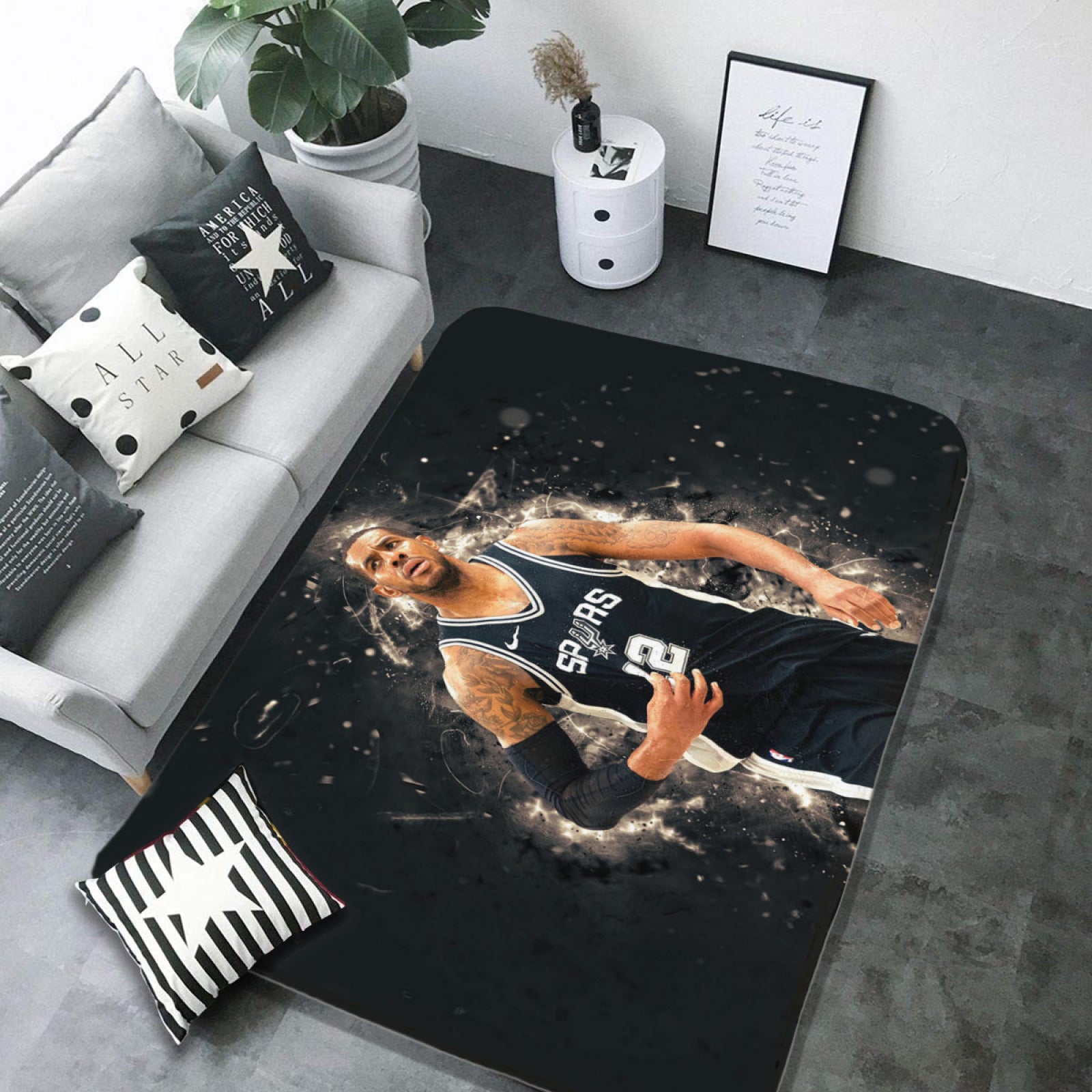 San Antonio Basketball Spurs Carpet Living Room Bedroom Mats Kitchen Bathroom Rug