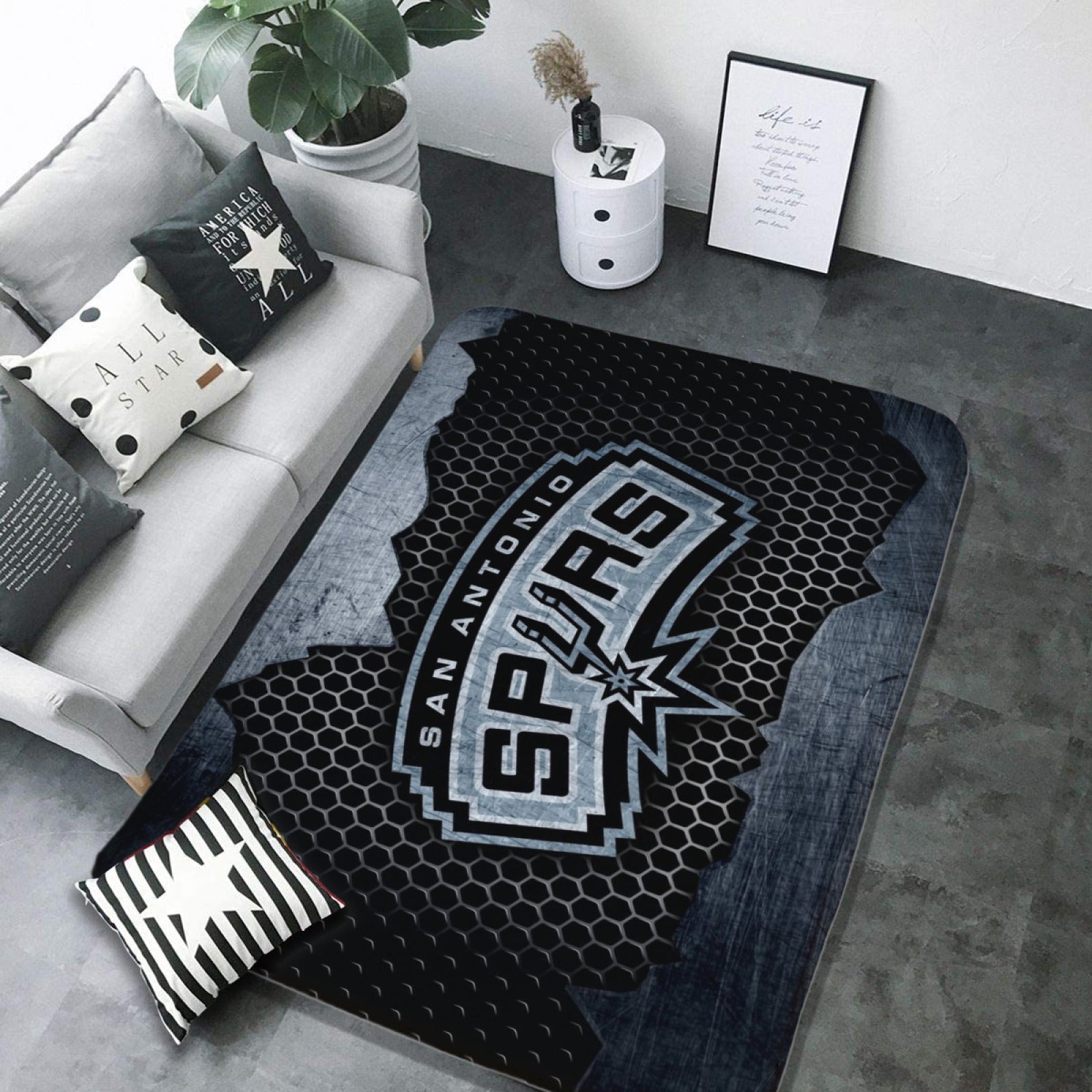 San Antonio Basketball Spurs Carpet Living Room Bedroom Mats Kitchen Bathroom Rug