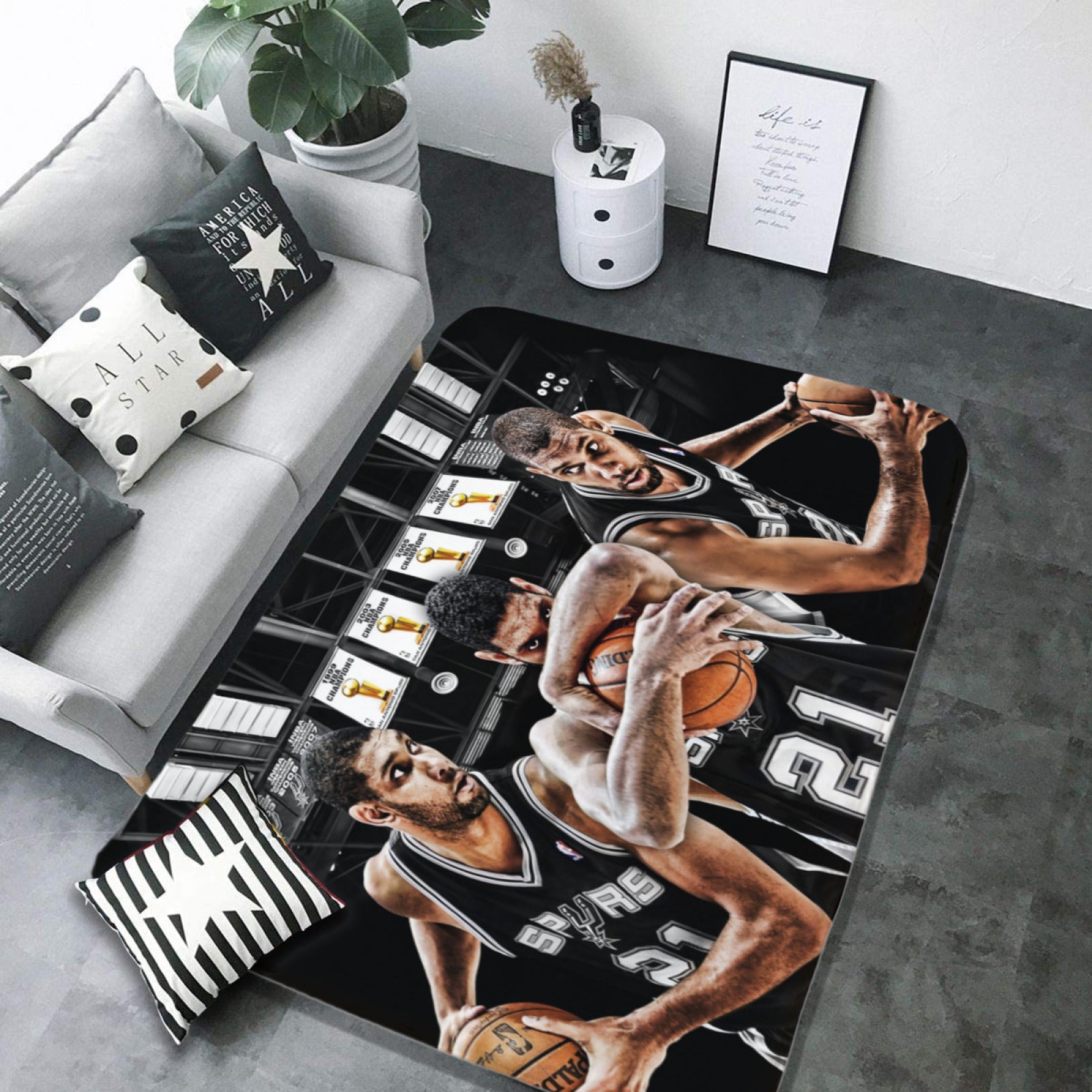 San Antonio Basketball Spurs Carpet Living Room Bedroom Mats Kitchen Bathroom Rug