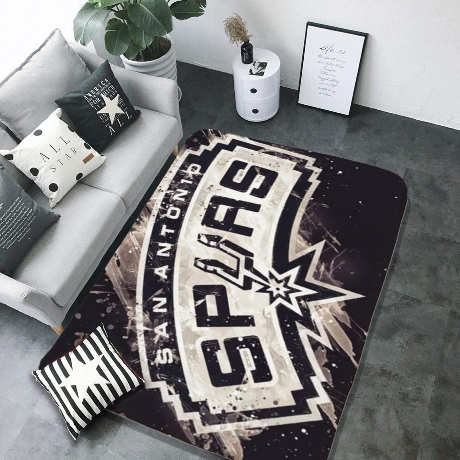 San Antonio Basketball Spurs Carpet Living Room Bedroom Mats Kitchen Bathroom Rug