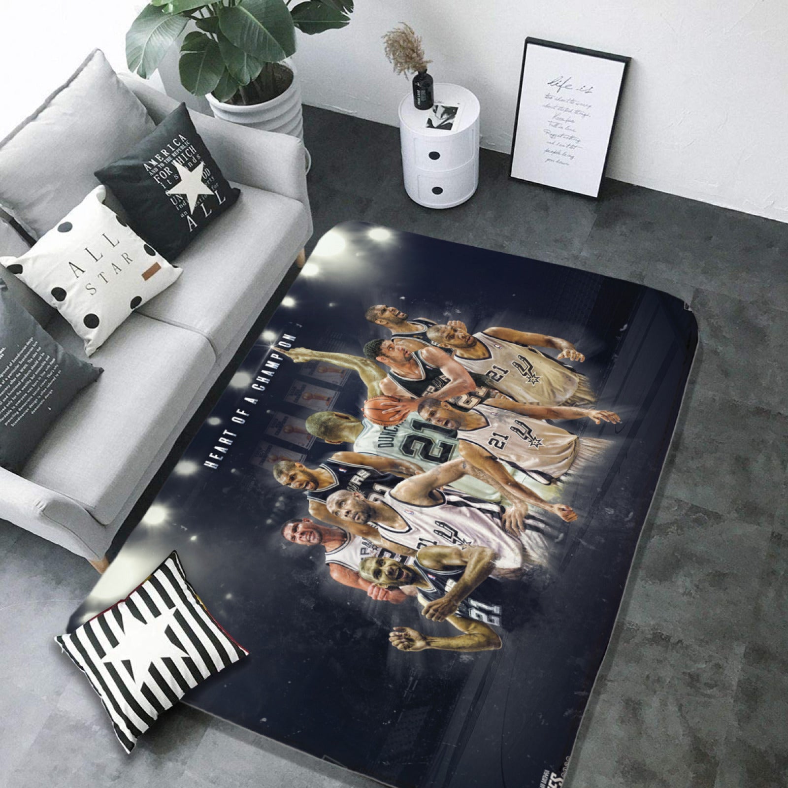 San Antonio Basketball Spurs Carpet Living Room Bedroom Mats Kitchen Bathroom Rug