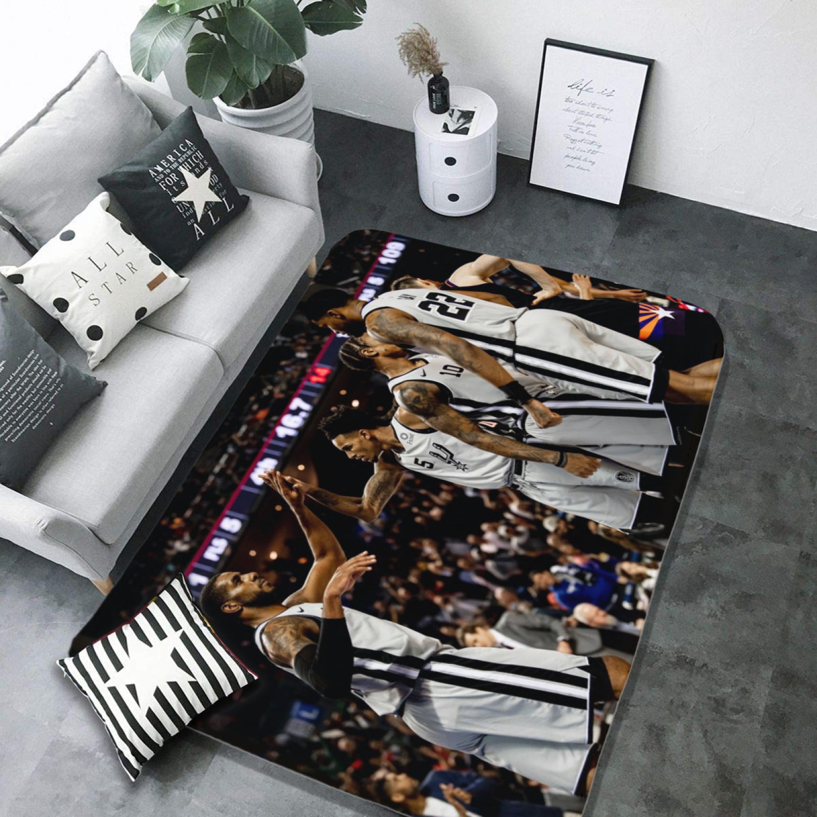 San Antonio Basketball Spurs Carpet Living Room Bedroom Mats Kitchen Bathroom Rug