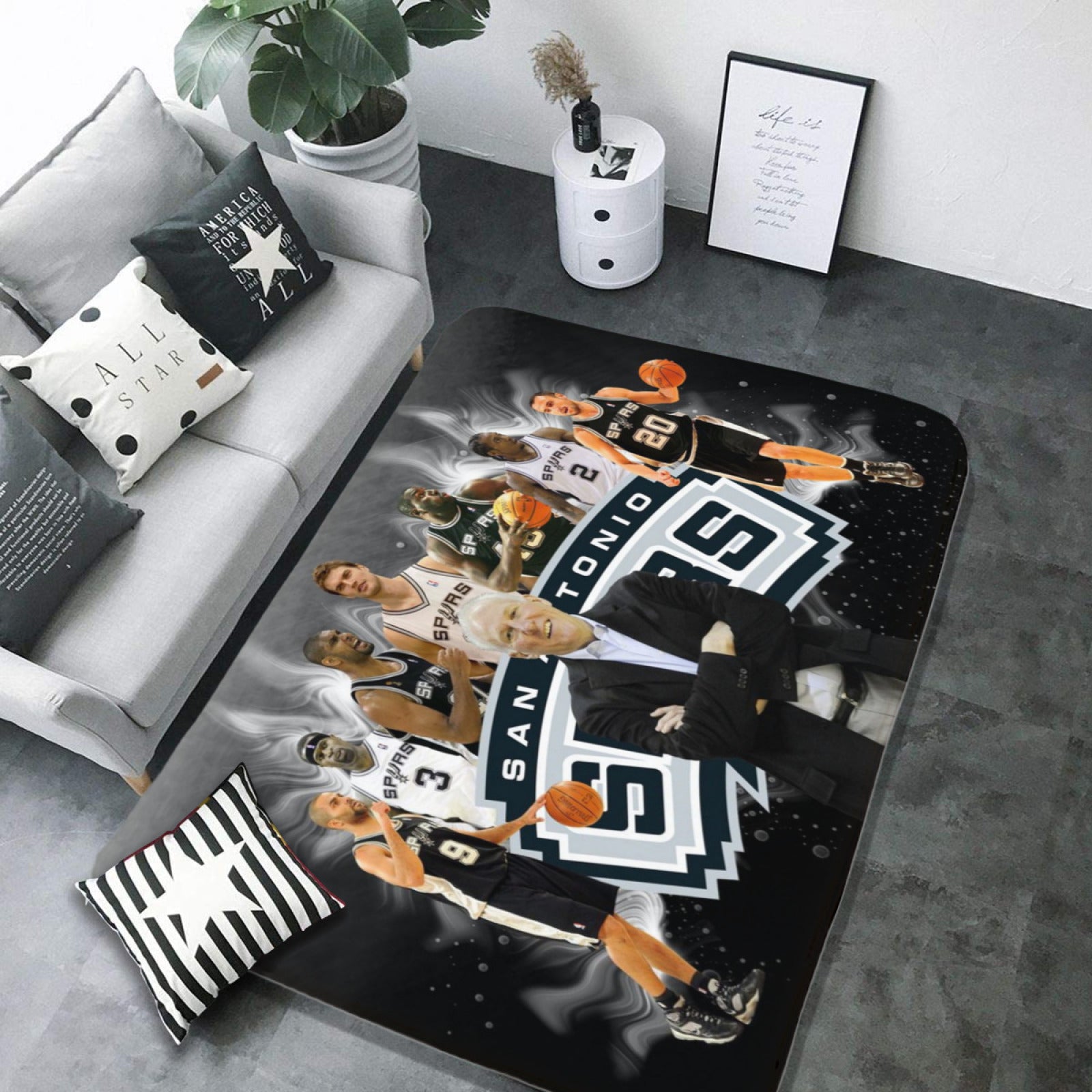 San Antonio Basketball Spurs Carpet Living Room Bedroom Mats Kitchen Bathroom Rug