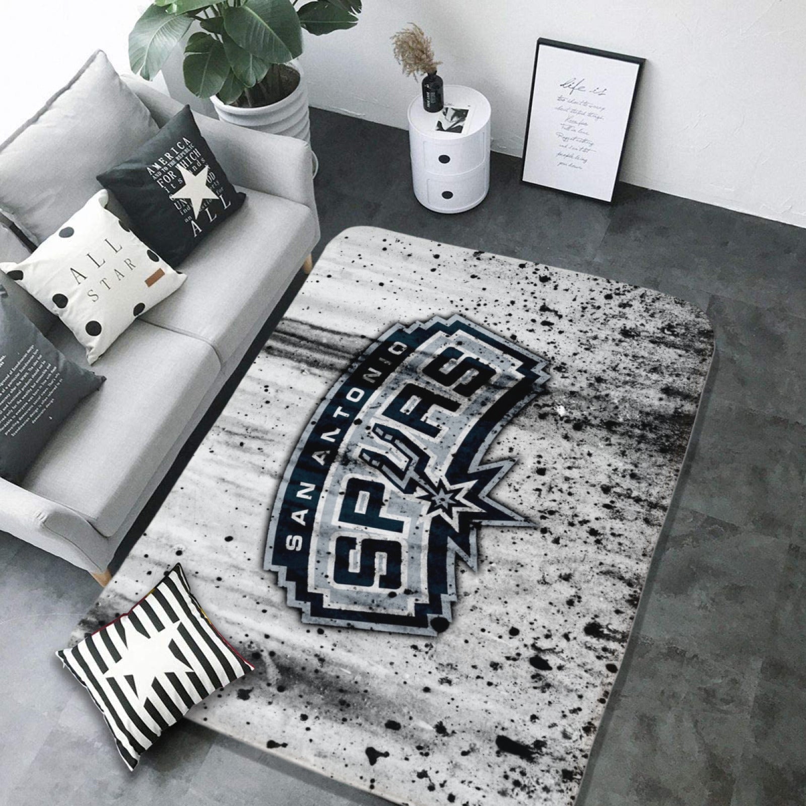San Antonio Basketball Spurs Carpet Living Room Bedroom Mats Kitchen Bathroom Rug