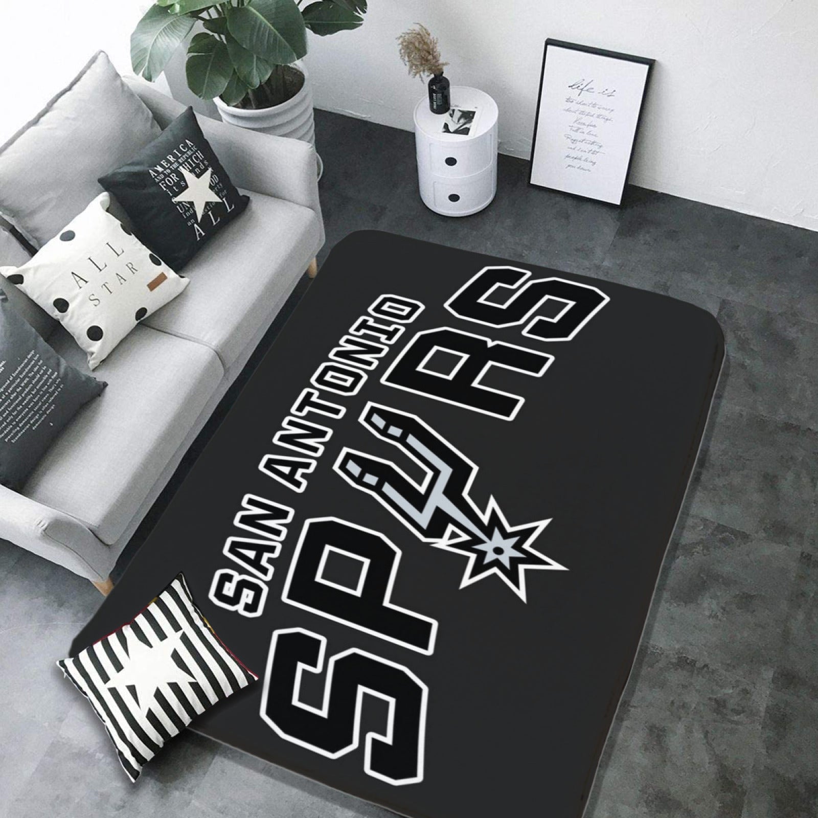 San Antonio Basketball Spurs Carpet Living Room Bedroom Mats Kitchen Bathroom Rug