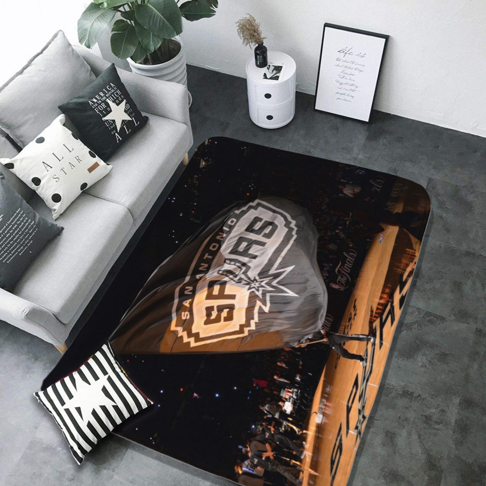 San Antonio Basketball Spurs Carpet Living Room Bedroom Mats Kitchen Bathroom Rug
