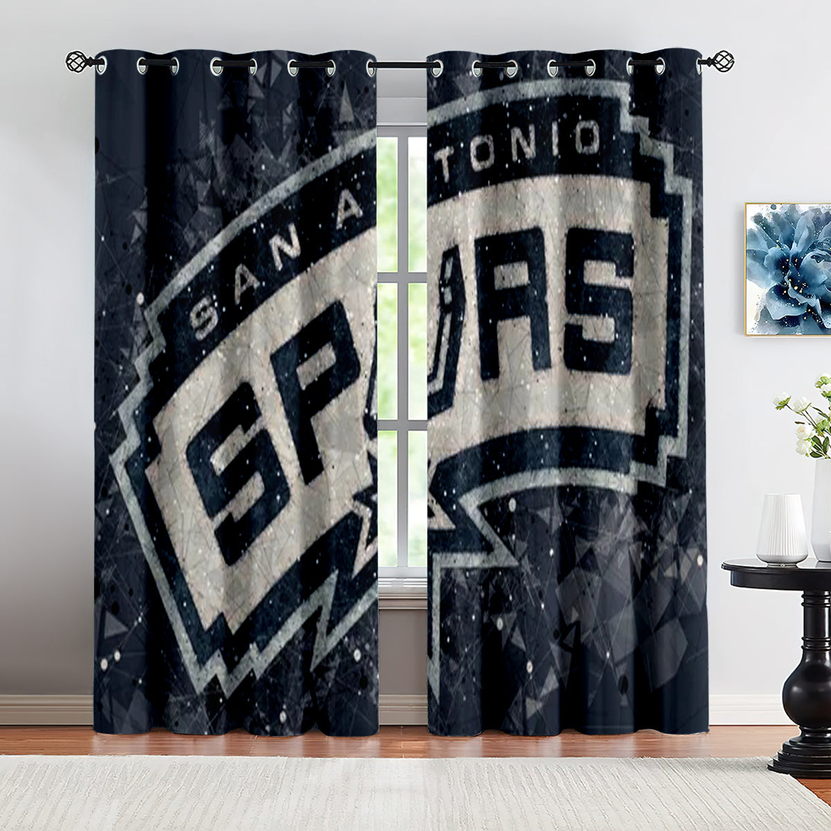 San Antonio Basketball Spurs Blackout Curtains Drapes For Window Treatment Set