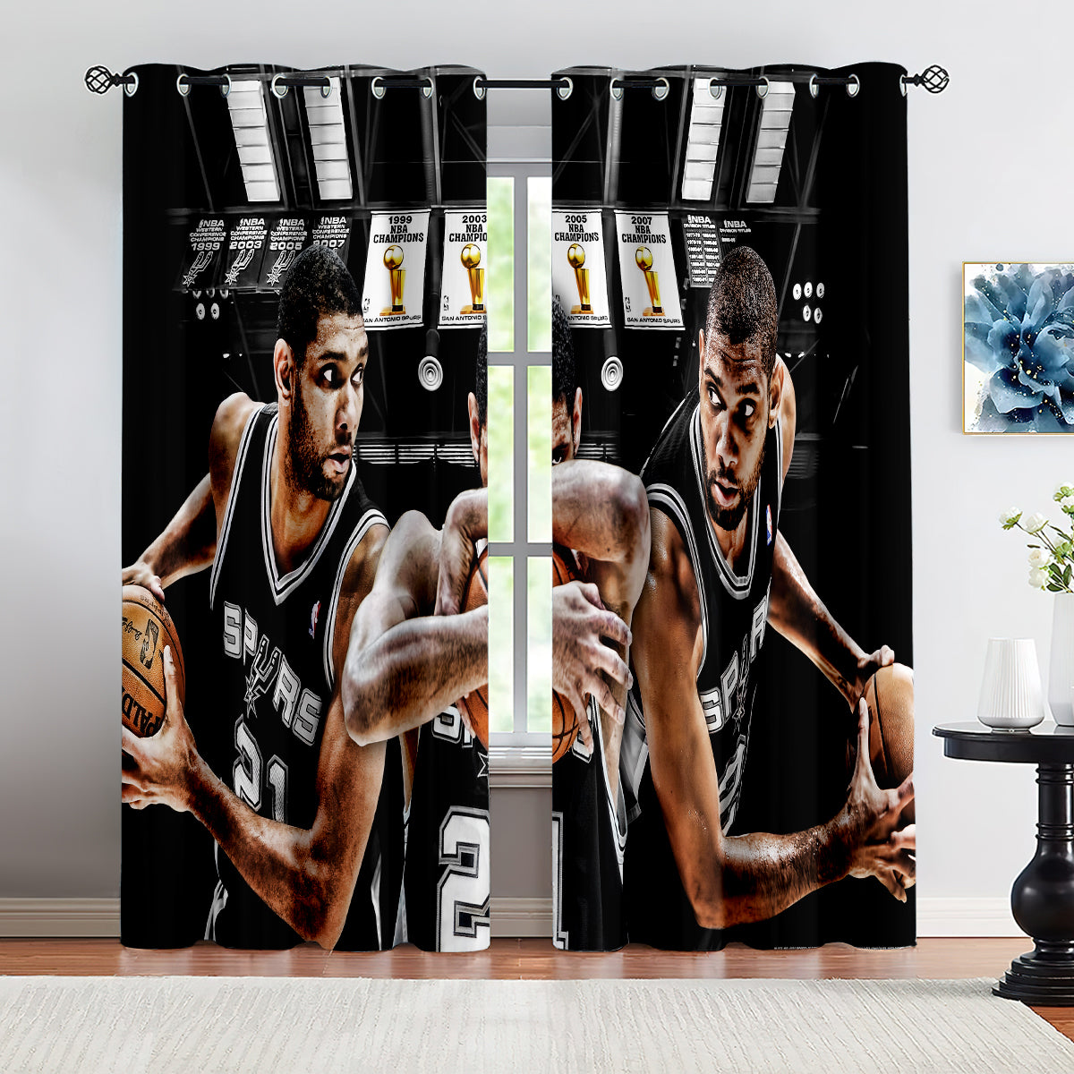 San Antonio Basketball Spurs Blackout Curtains Drapes For Window Treatment Set