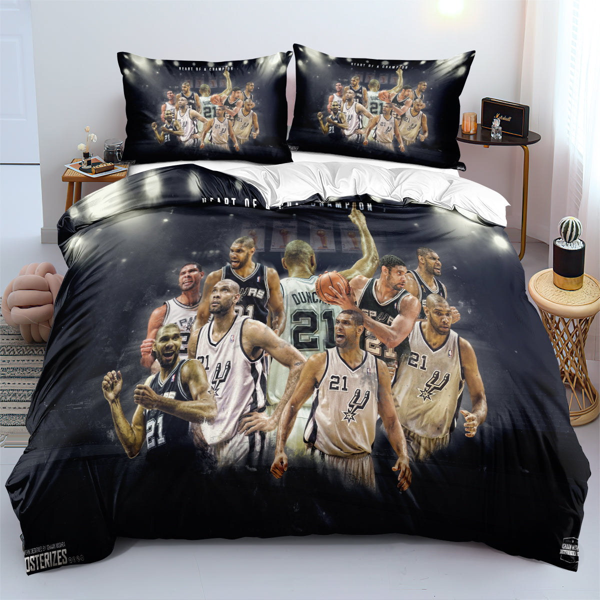 San Antonio Basketball Spurs Bedding Set Quilt Cover Without Filler