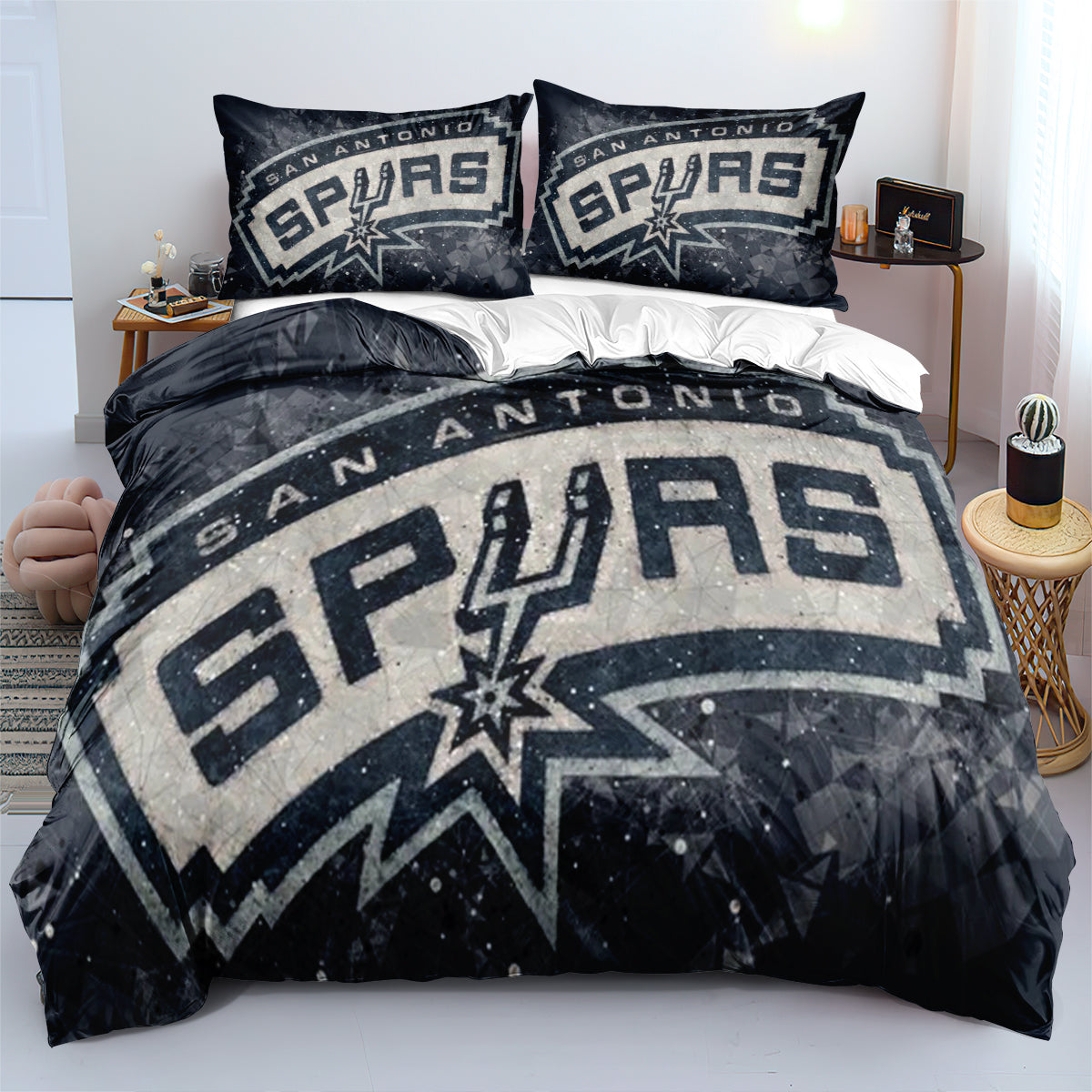 San Antonio Basketball Spurs Bedding Set Quilt Cover Without Filler