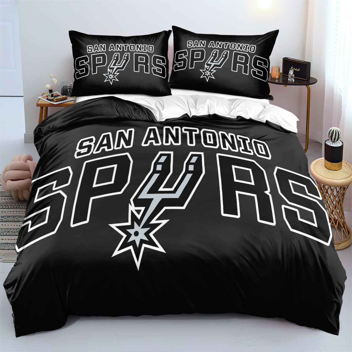 San Antonio Basketball Spurs Bedding Set Quilt Cover Without Filler