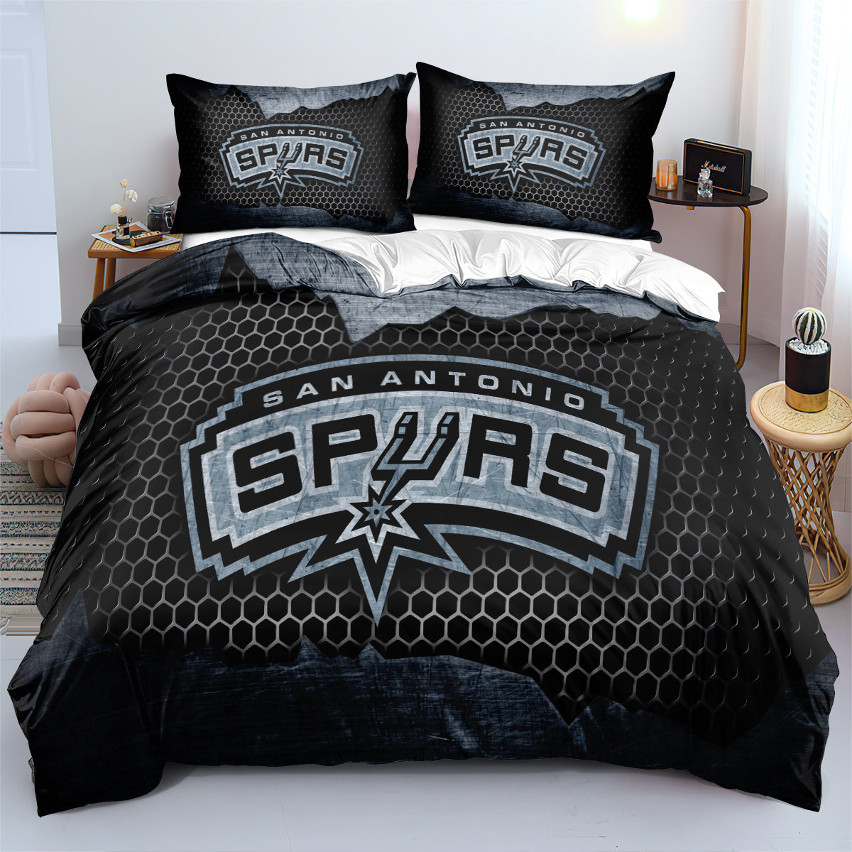 San Antonio Basketball Spurs Bedding Set Quilt Cover Without Filler