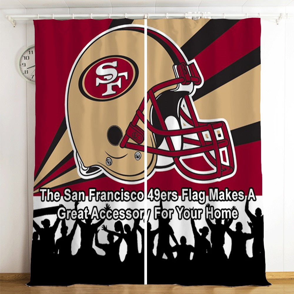 San Francisco 49ers Football Team Blackout Curtains Drapes For Window Treatment Set