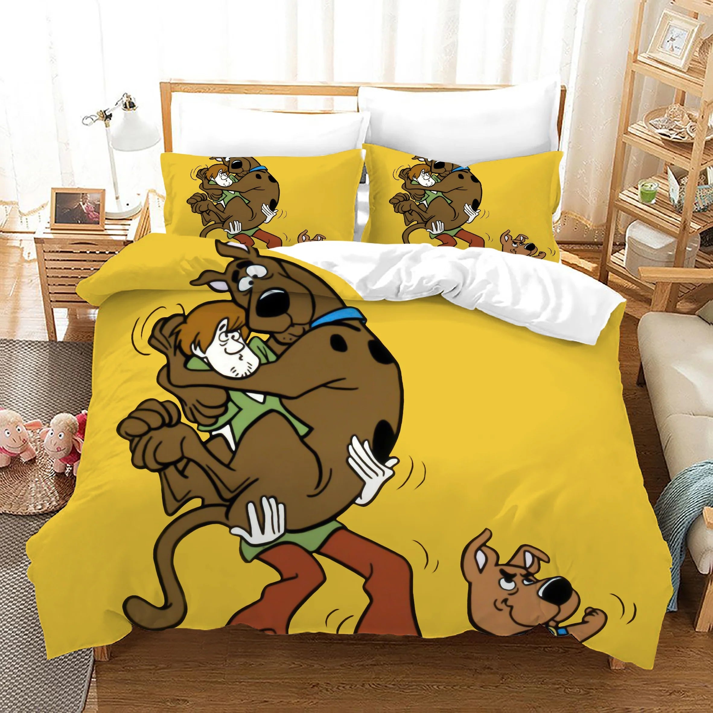 Scooby Doo Duvet Cover Quilt Case Pillowcase Bedding Set Bedroom Decor