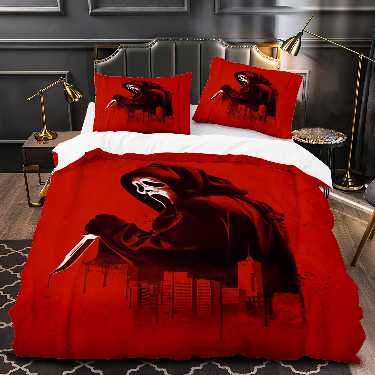 Scream Horror Movie Duvet Cover Quilt Case Pillowcase Bedding Set Without Filler