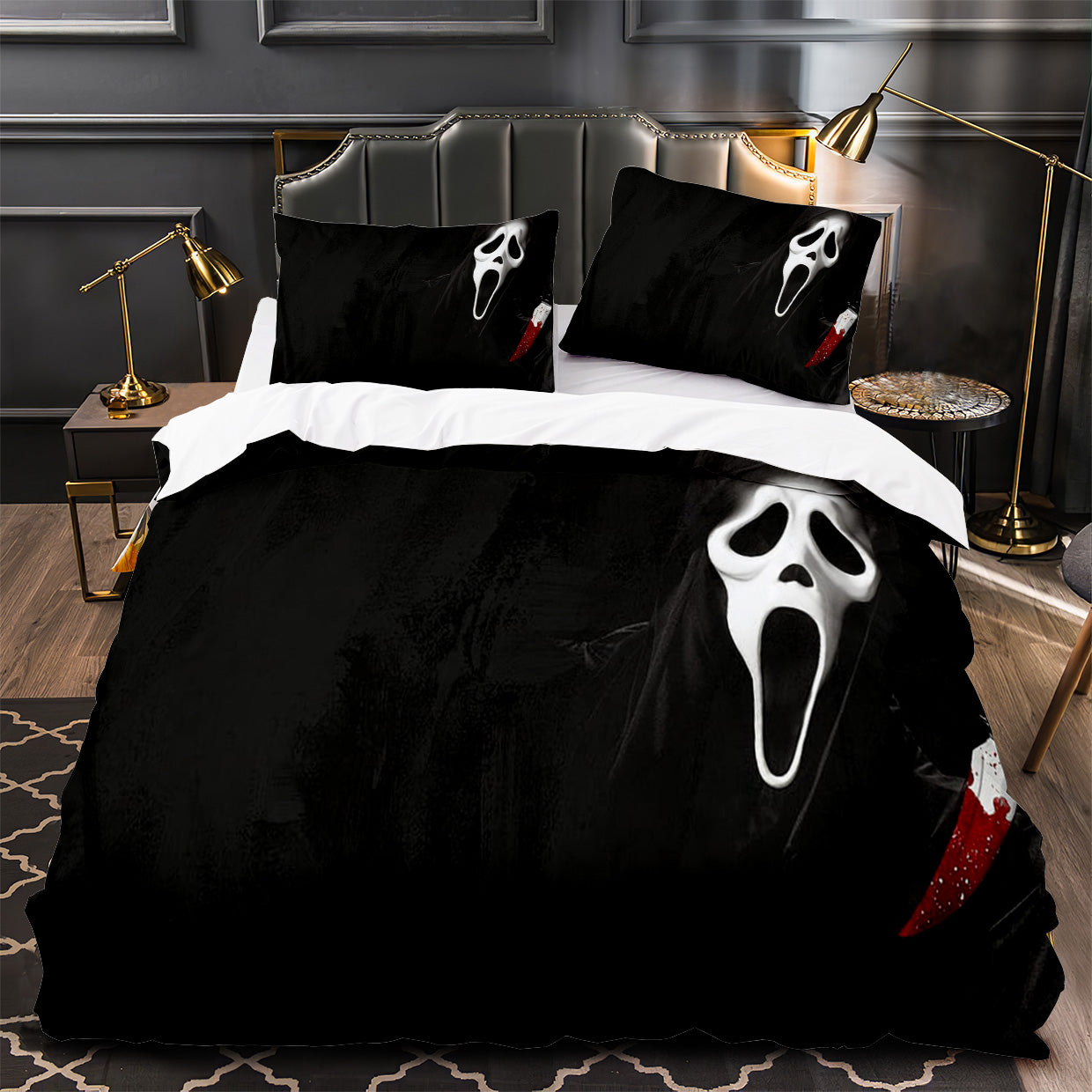 Scream Horror Movie Duvet Cover Quilt Case Pillowcase Bedding Set Without Filler