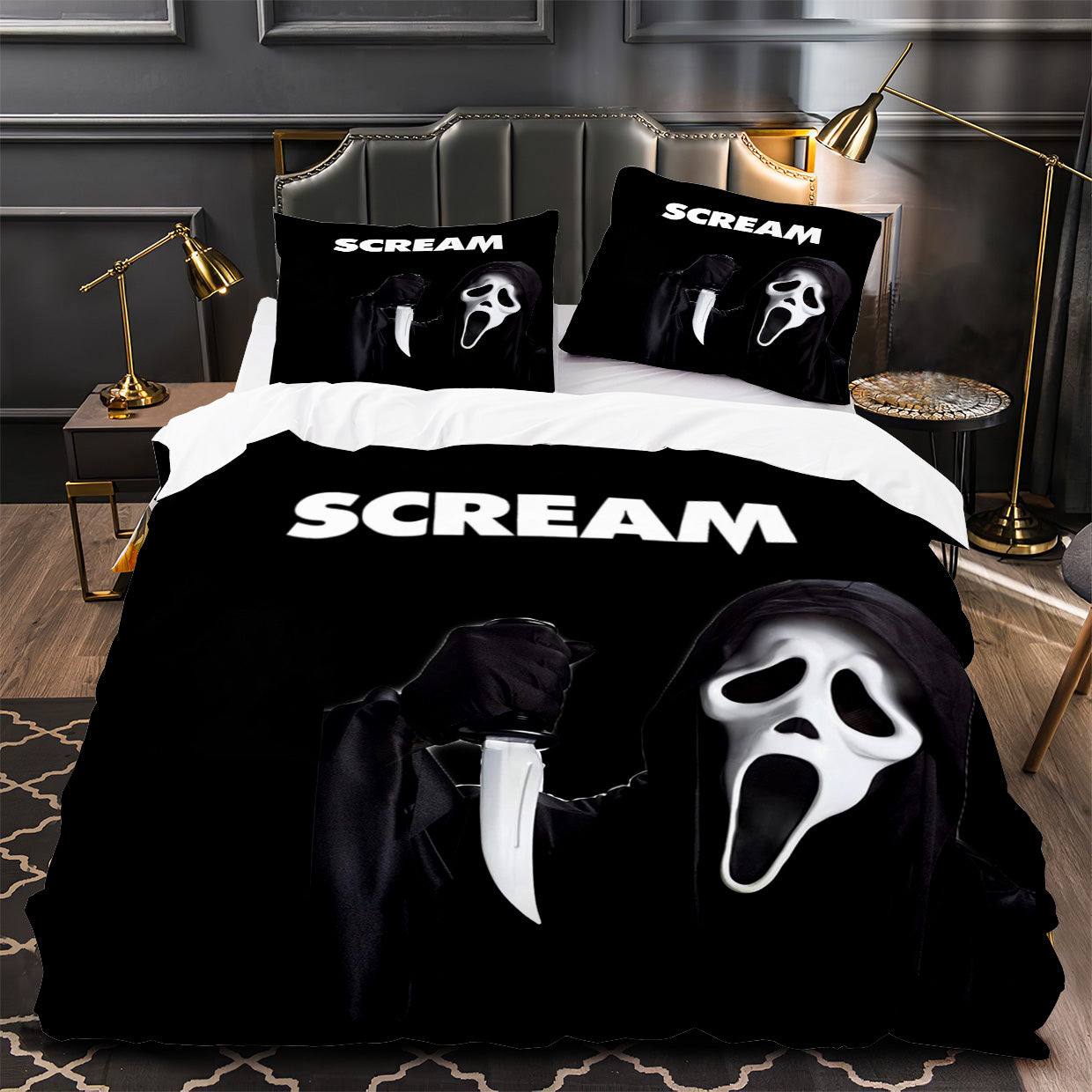 Scream Horror Movie Duvet Cover Quilt Case Pillowcase Bedding Set Without Filler