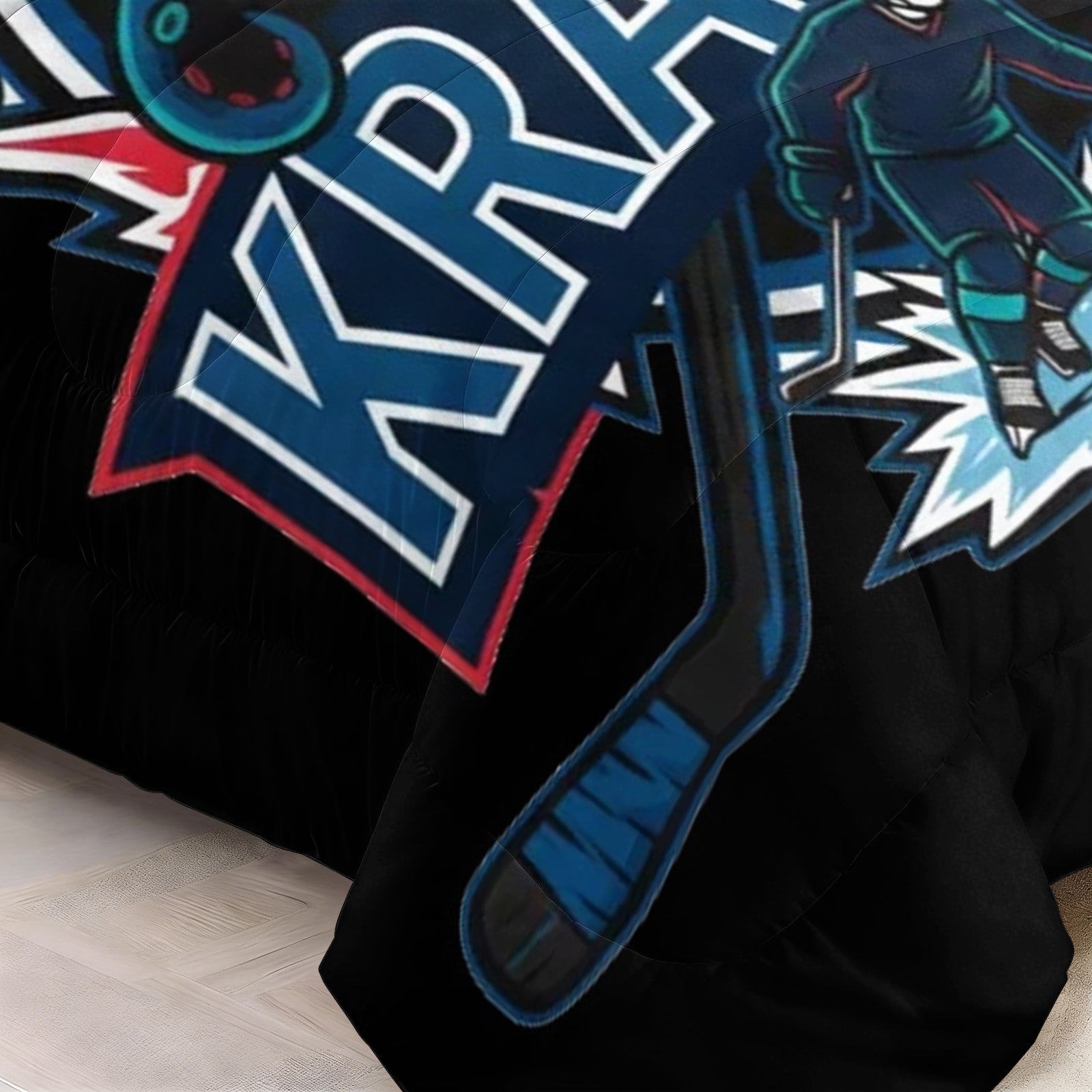 Seattle Kraken Hockey League Comforter Pillowcase Sets Blanket All Season Reversible Quilted Duvet