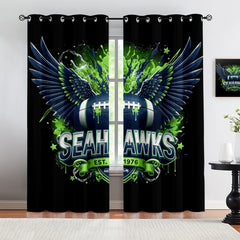 Seattle Seahawks Blackout Curtains Drapes For Window Treatment Set