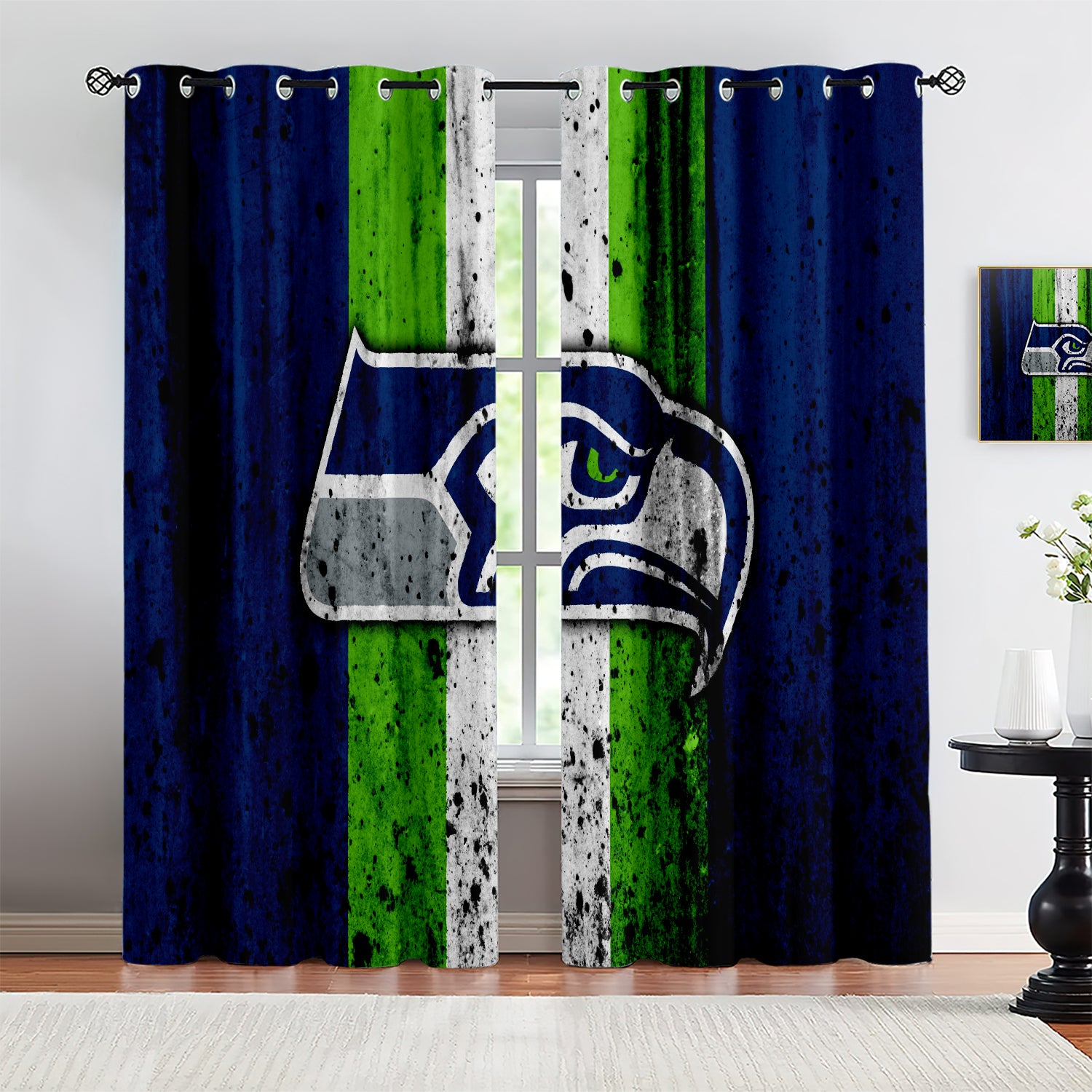 Seattle Seahawks Blackout Curtains Drapes For Window Treatment Set
