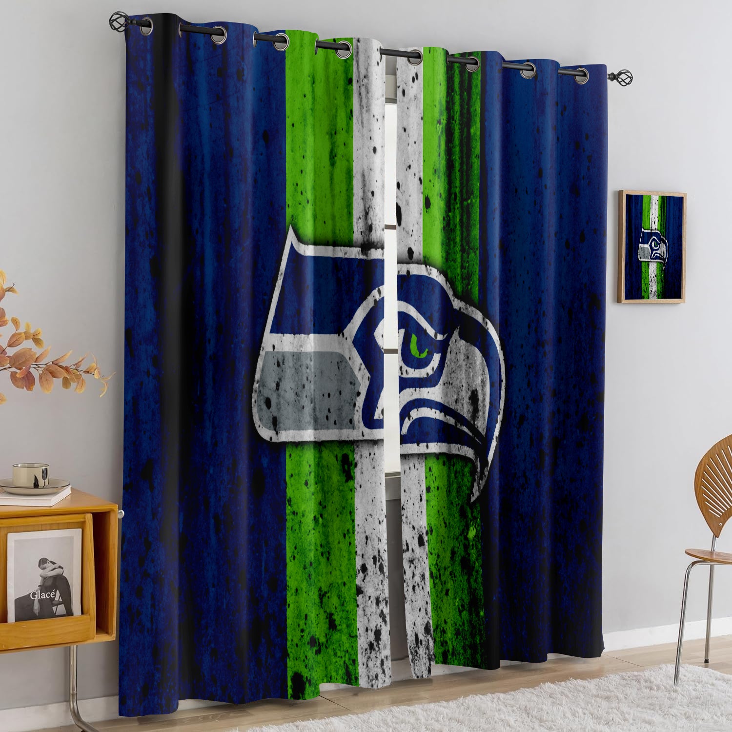 Seattle Seahawks Blackout Curtains Drapes For Window Treatment Set