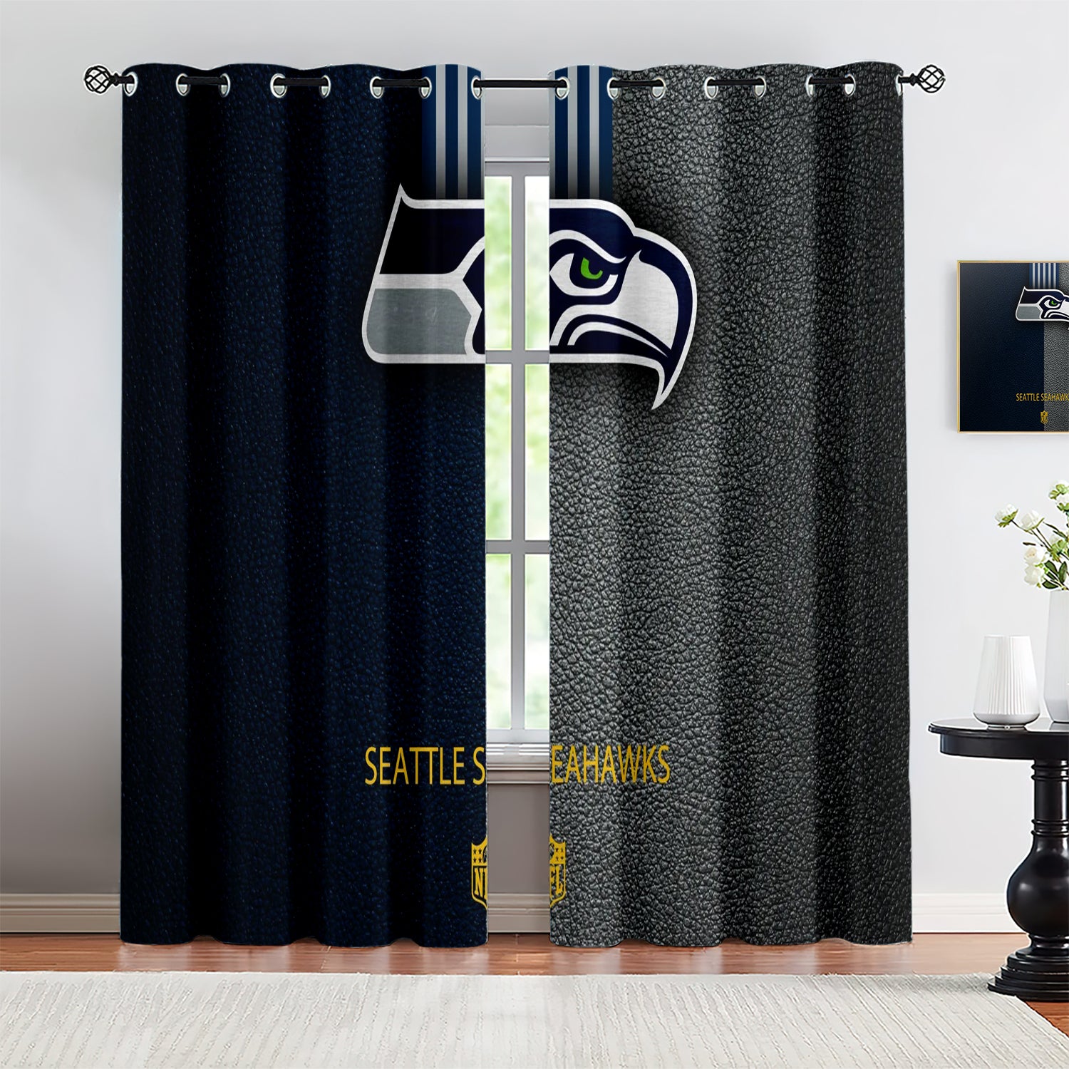 Seattle Seahawks Blackout Curtains Drapes For Window Treatment Set