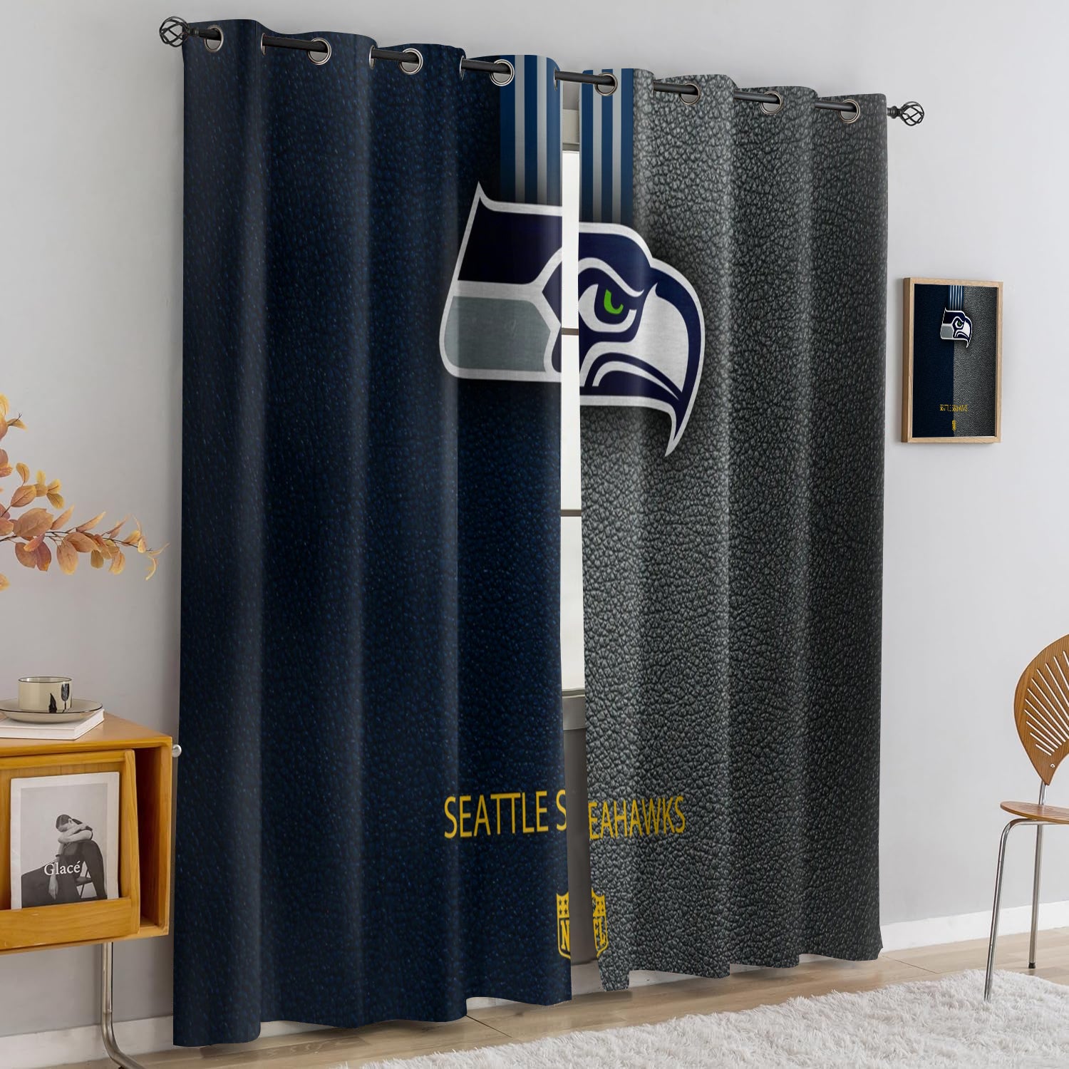 Seattle Seahawks Blackout Curtains Drapes For Window Treatment Set