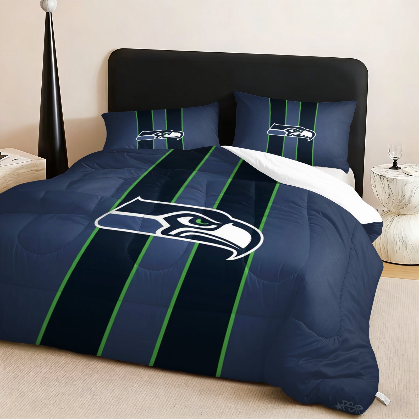 Seattle Seahawks Comforter Pillowcase Sets Blanket All Season Reversible Quilted Duvet