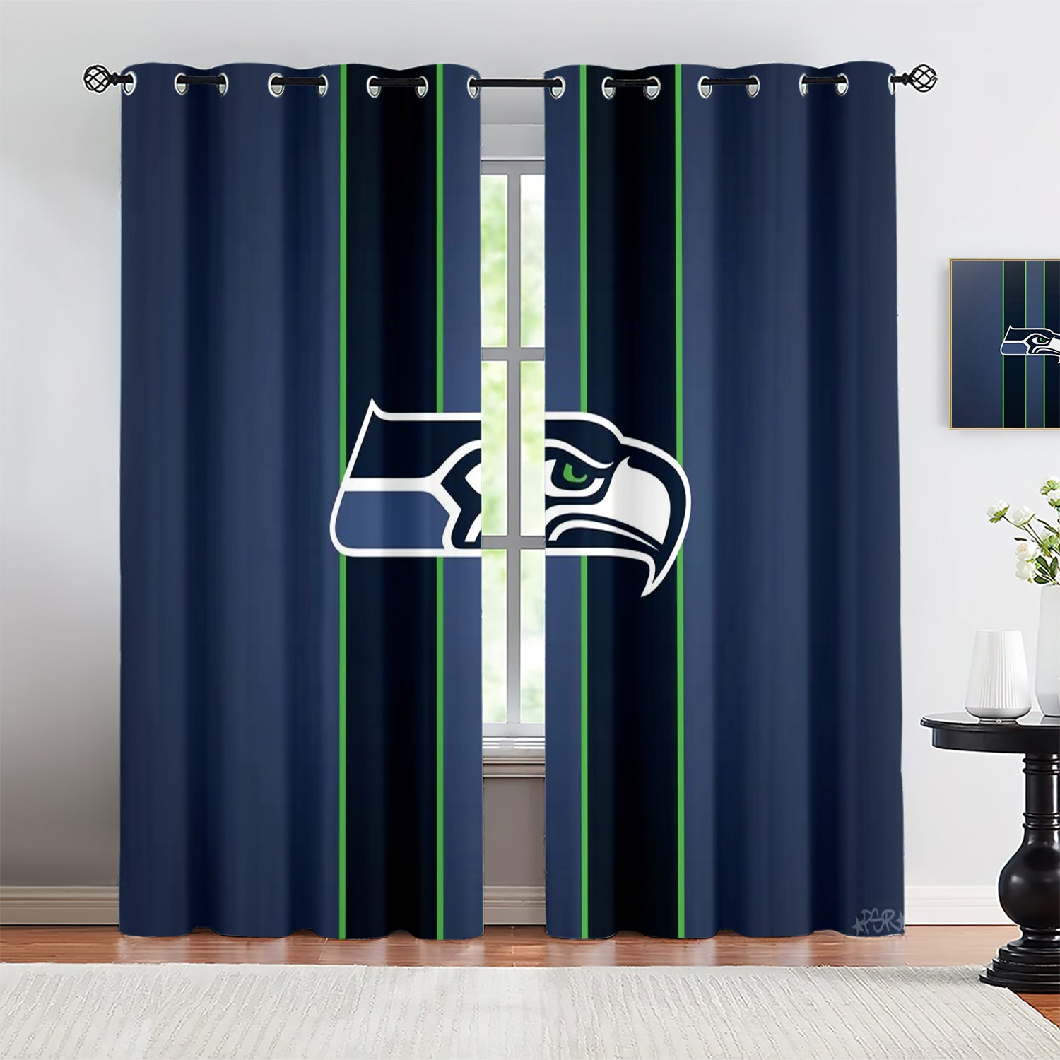 Seattle Seahawks Blackout Curtains Drapes For Window Treatment Set