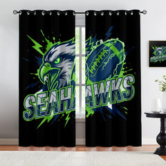 Seattle Seahawks Blackout Curtains Drapes For Window Treatment Set