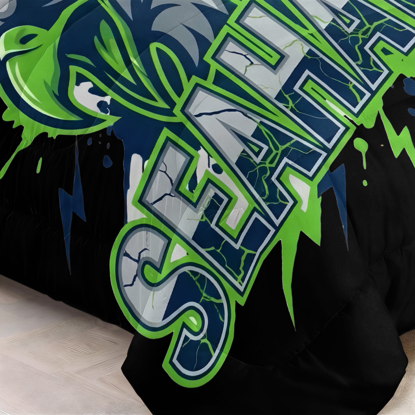 Seattle Seahawks Comforter Pillowcase Sets Blanket All Season Reversible Quilted Duvet