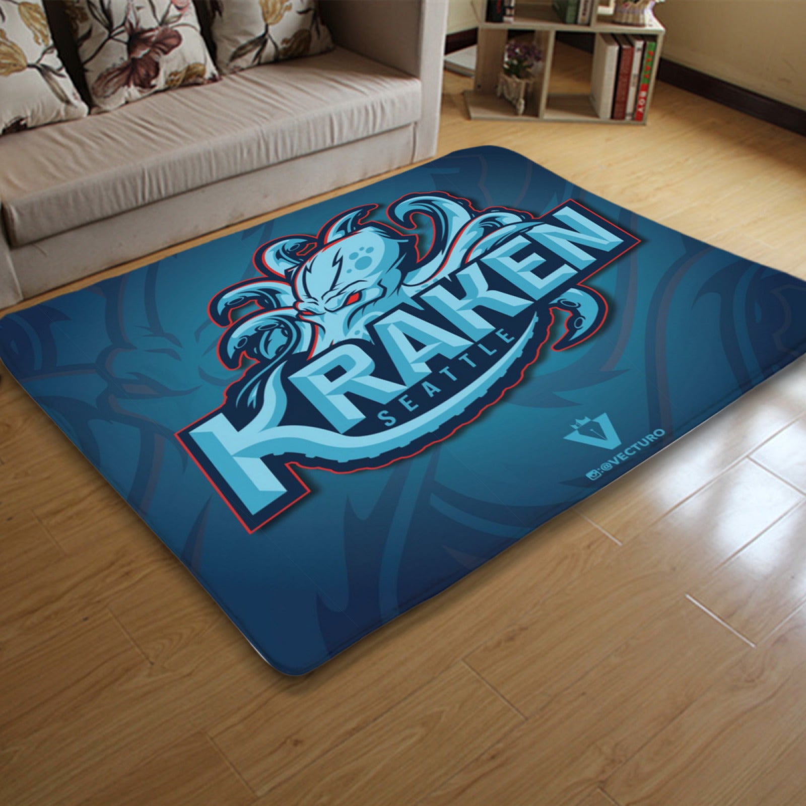 Seattle Kraken Hockey League Carpet Living Room Bedroom Mats Kitchen Bathroom Rugs