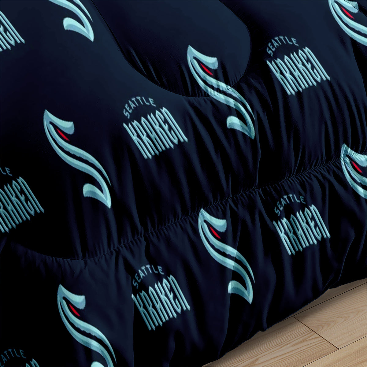 Seattle Kraken Hockey League Comforter Pillowcase Sets Blanket All Season Reversible Quilted Duvet