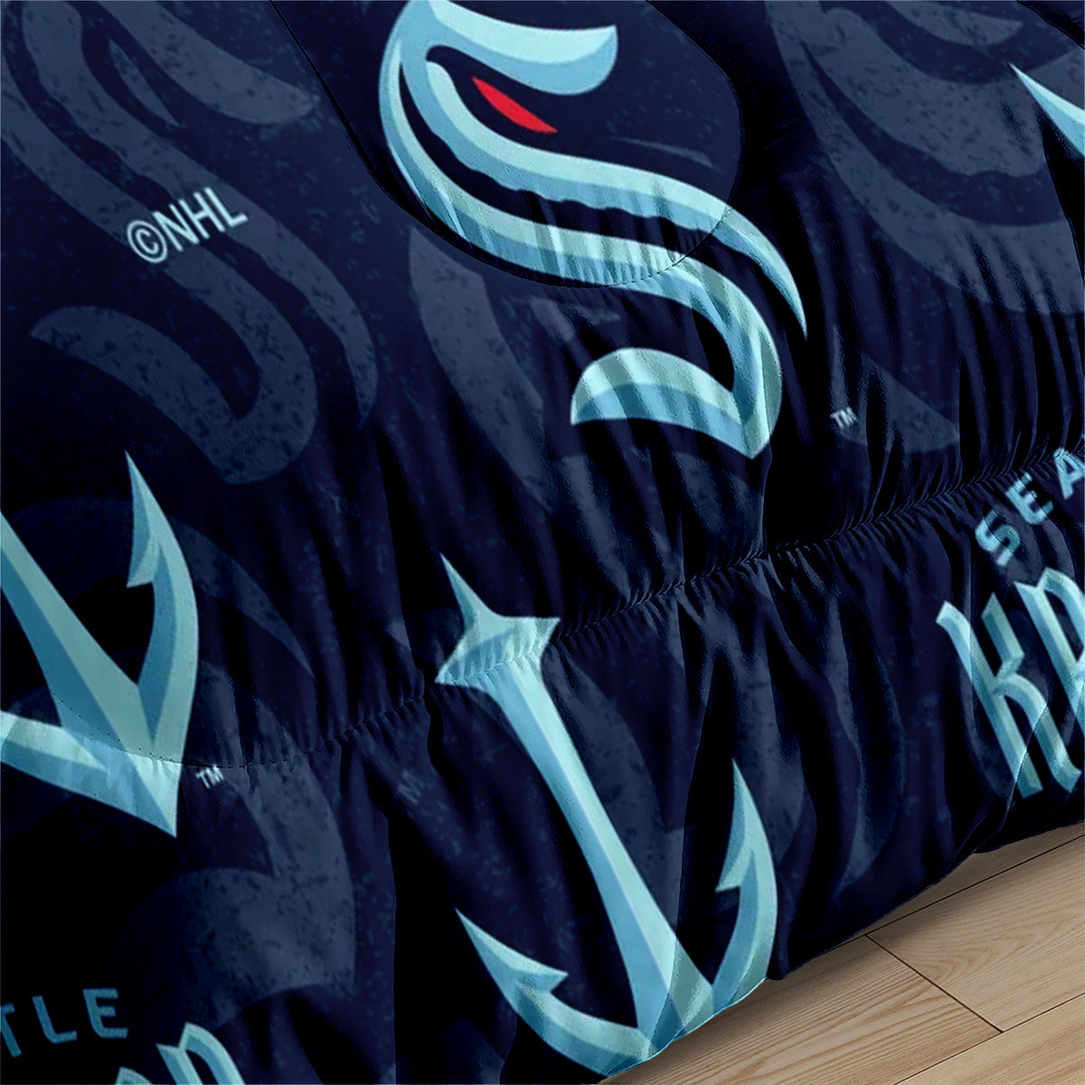 Seattle Kraken Hockey League Comforter Pillowcase Sets Blanket All Season Reversible Quilted Duvet