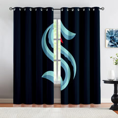 Seattle Kraken Hockey League Blackout Curtains Drapes For Window Treatment Set