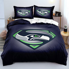 Seattle Seahawk Football League Duvet Cover Quilt Case Pillowcase Bedding Set