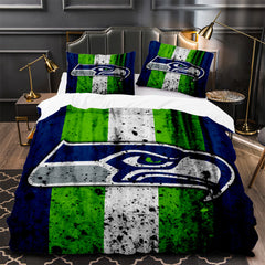 Seattle Seahawks Footbball Duvet Cover Quilt Case Pillowcase Bedding Set Without Filler