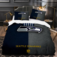 Seattle Seahawks Footbball Duvet Cover Quilt Case Pillowcase Bedding Set Without Filler