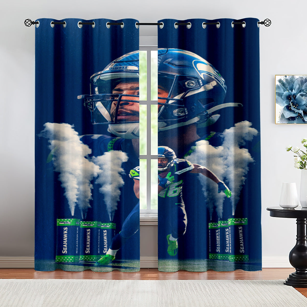 Seattle Seahawks Football Team Blackout Curtains Drapes For Window Treatment Set