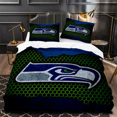 Seattle Seahawks Footbball Duvet Cover Quilt Case Pillowcase Bedding Set Without Filler