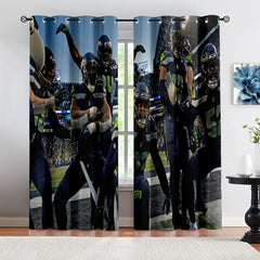 Seattle Seahawks Football Team Blackout Curtains Drapes For Window Treatment Set