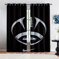 Seattle Seahawks Football Team Blackout Curtains Drapes For Window Treatment Set