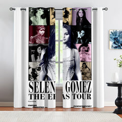 Selena Gomez Blackout Curtains Drapes for Window Treatment Set