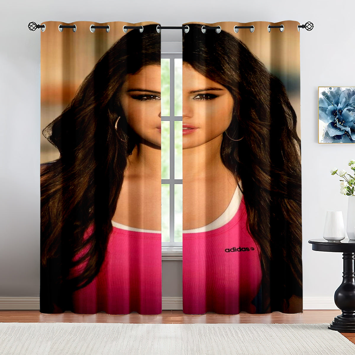 Selena Gomez Blackout Curtains Drapes for Window Treatment Set