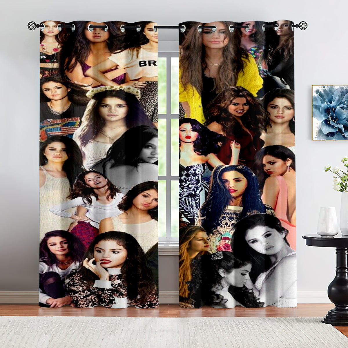 Selena Gomez Blackout Curtains Drapes for Window Treatment Set