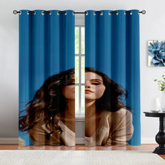 Selena Gomez Blackout Curtains Drapes for Window Treatment Set